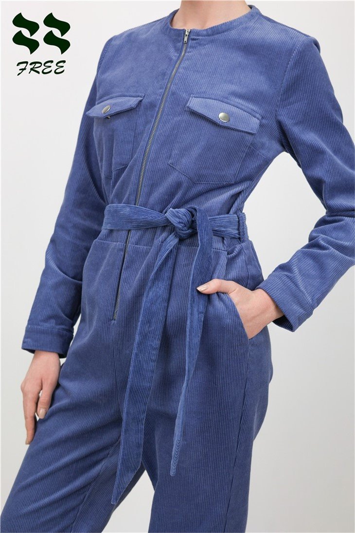 long sleeve zip front jumpsuit